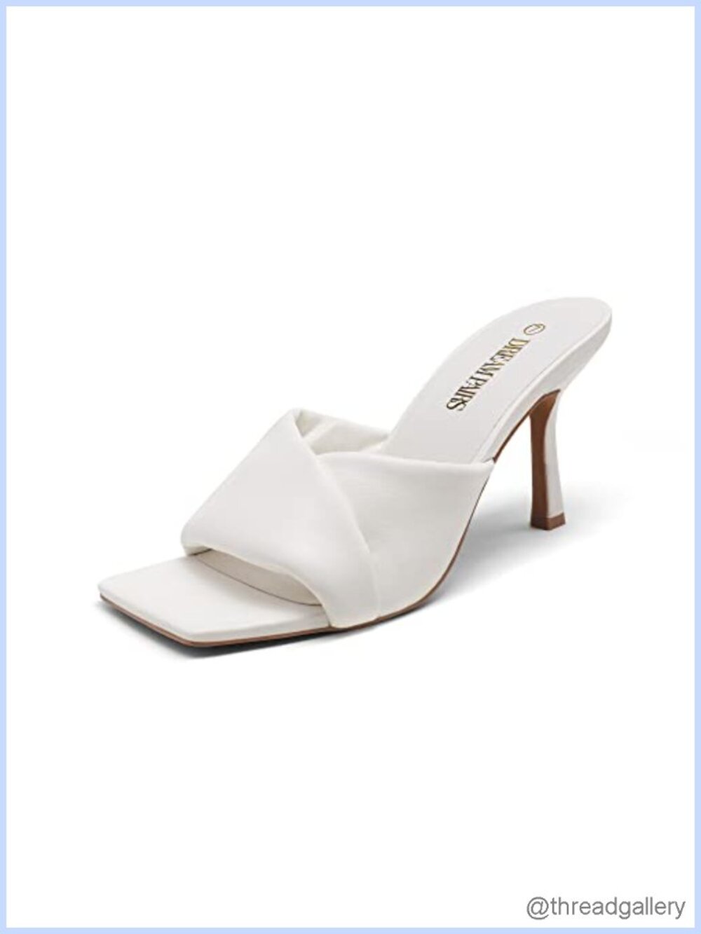 Women's Slip On Mule Heels Open Toe Stiletto Faux Leather Comfortable Dressy
